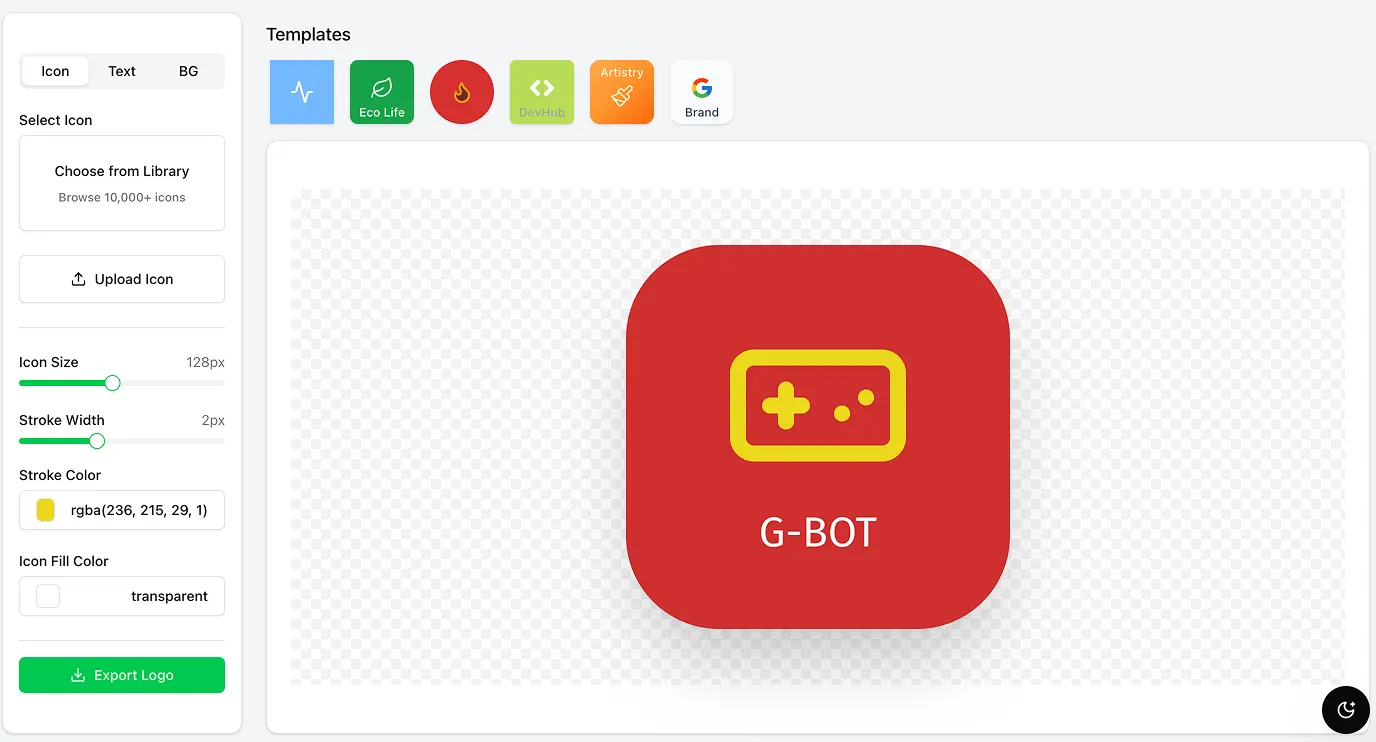 Logo customization interface