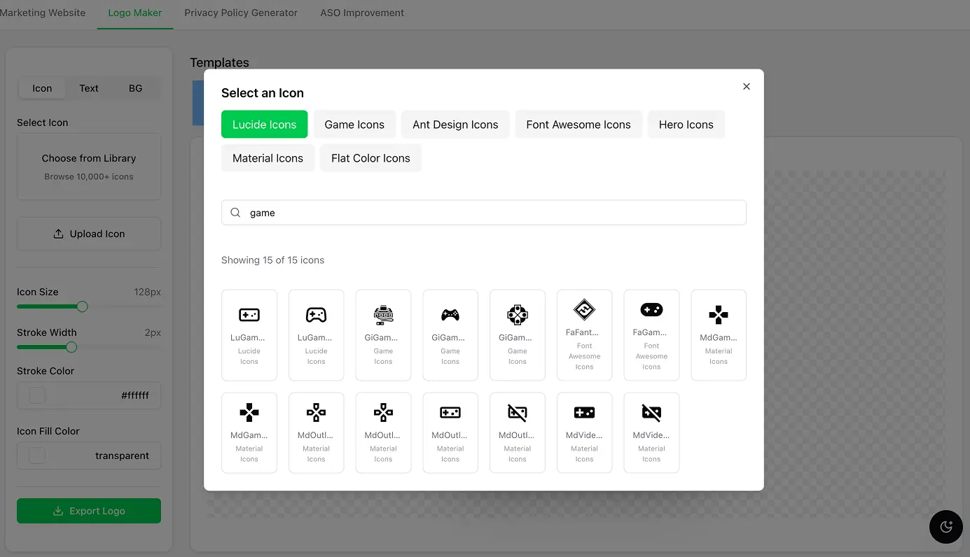 Logo maker icons library